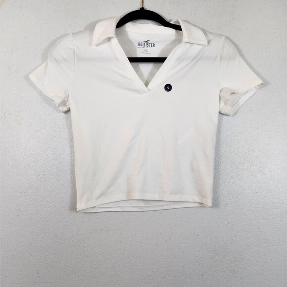 Hollister Tops - Nwt Hollister Womens S White Must Have Collection Collared Cropped Baby Tee